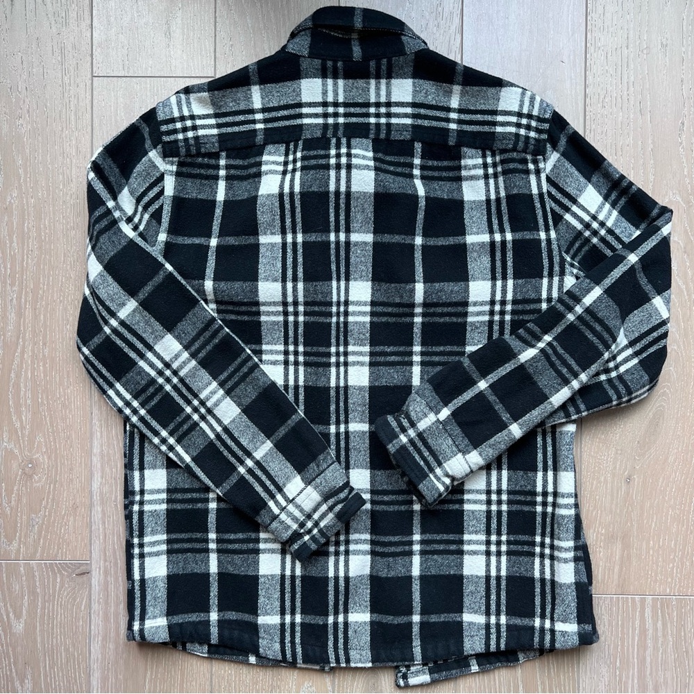 Abercrombie & Fitch Black and White Checkered Shirt Jacket - Picture 3 of 3